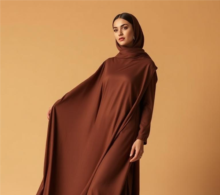 Mocha abaya craftsmanship